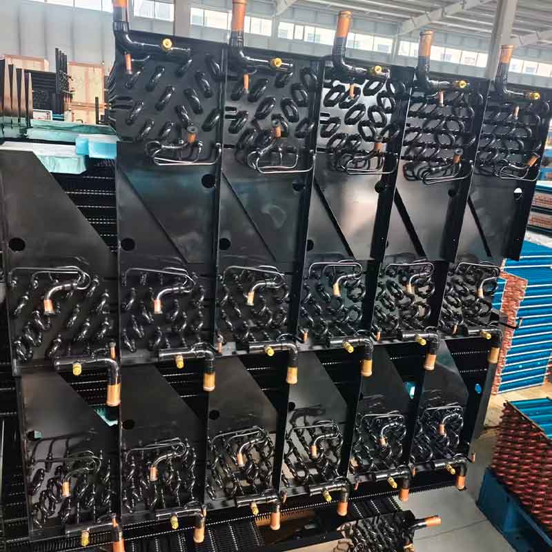 Internally threaded copper tube aluminum foil finned condenser,